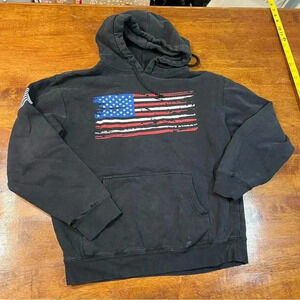 Black American Flag hoodie sweatshirt size Small